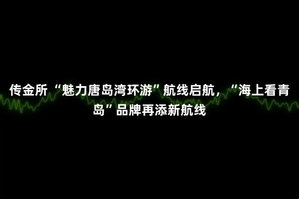 传金所 “魅力唐岛湾环游”航线启航，“海上看青岛”品牌再添新航线